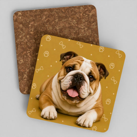 British bulldog cork coaster