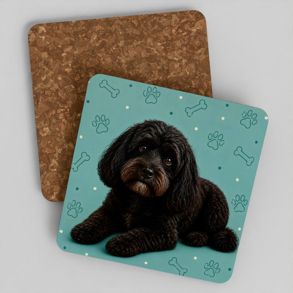 Cavapoo cork coaster