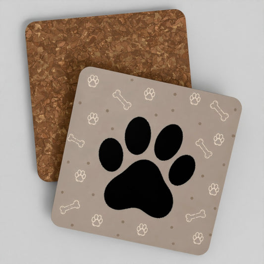 Paw print cork coaster