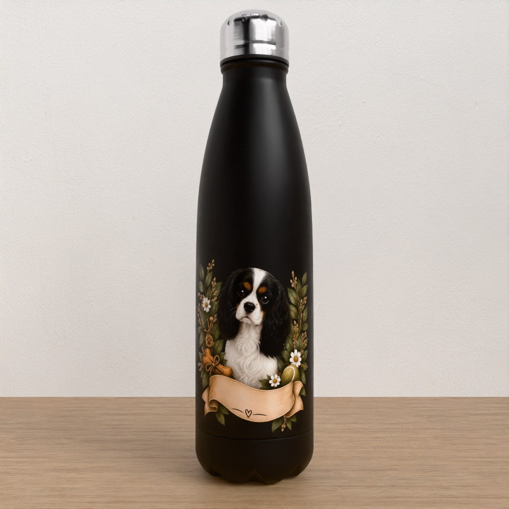 Personalised King Charles spaniel water bottle
