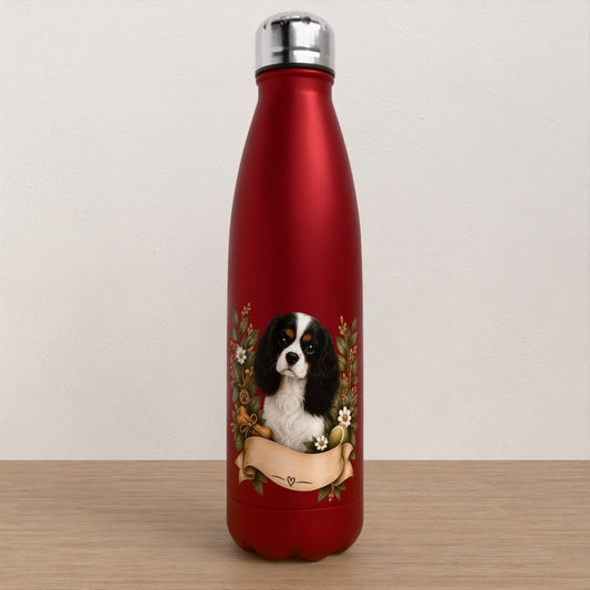 Personalised King Charles spaniel water bottle