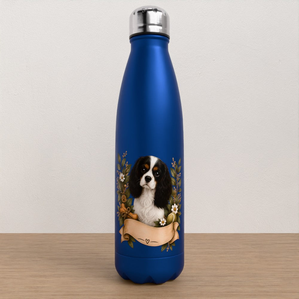 Personalised King Charles spaniel water bottle