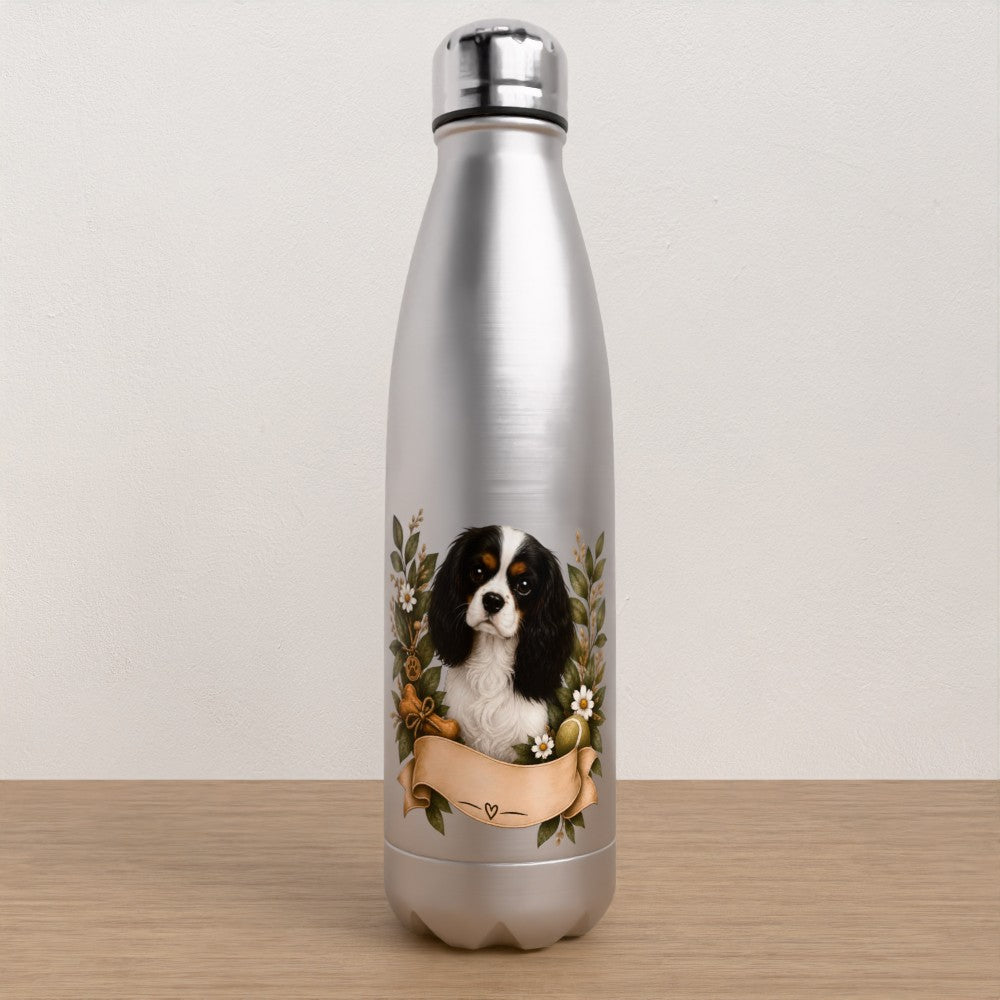 Personalised King Charles spaniel water bottle