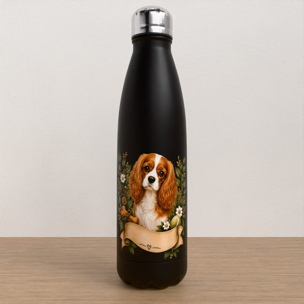 Personalised King Charles spaniel water bottle