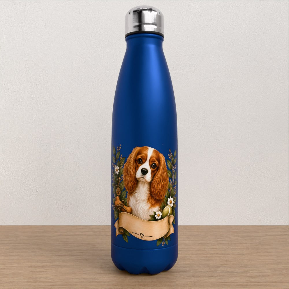 Personalised King Charles spaniel water bottle