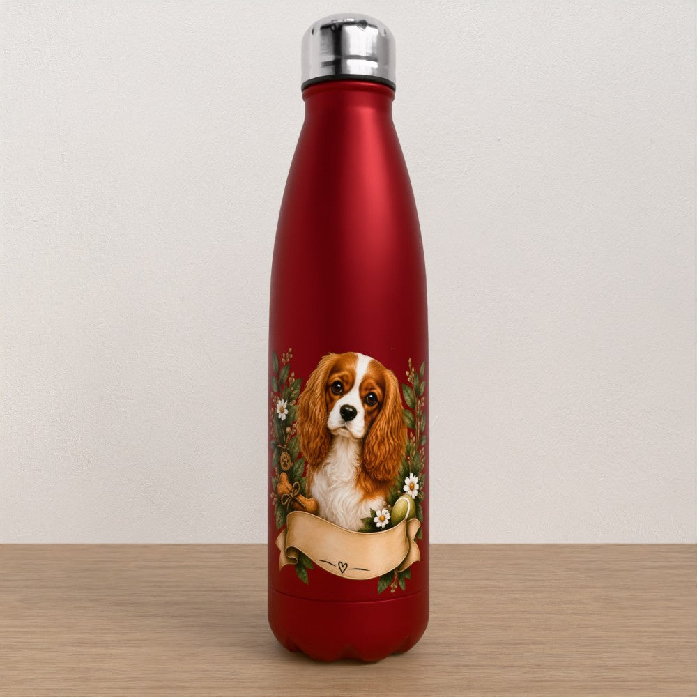 Personalised King Charles spaniel water bottle