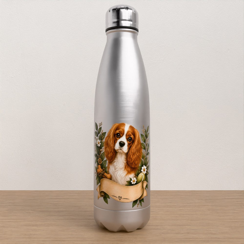 Personalised King Charles spaniel water bottle