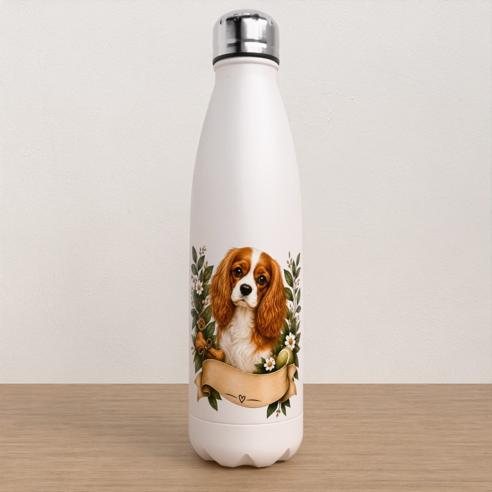 Personalised King Charles spaniel water bottle