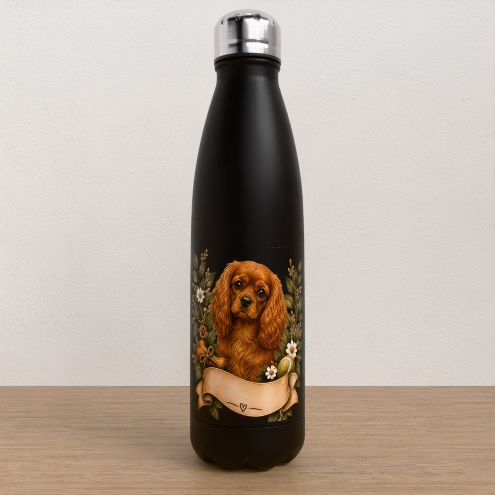 Personalised King Charles spaniel water bottle