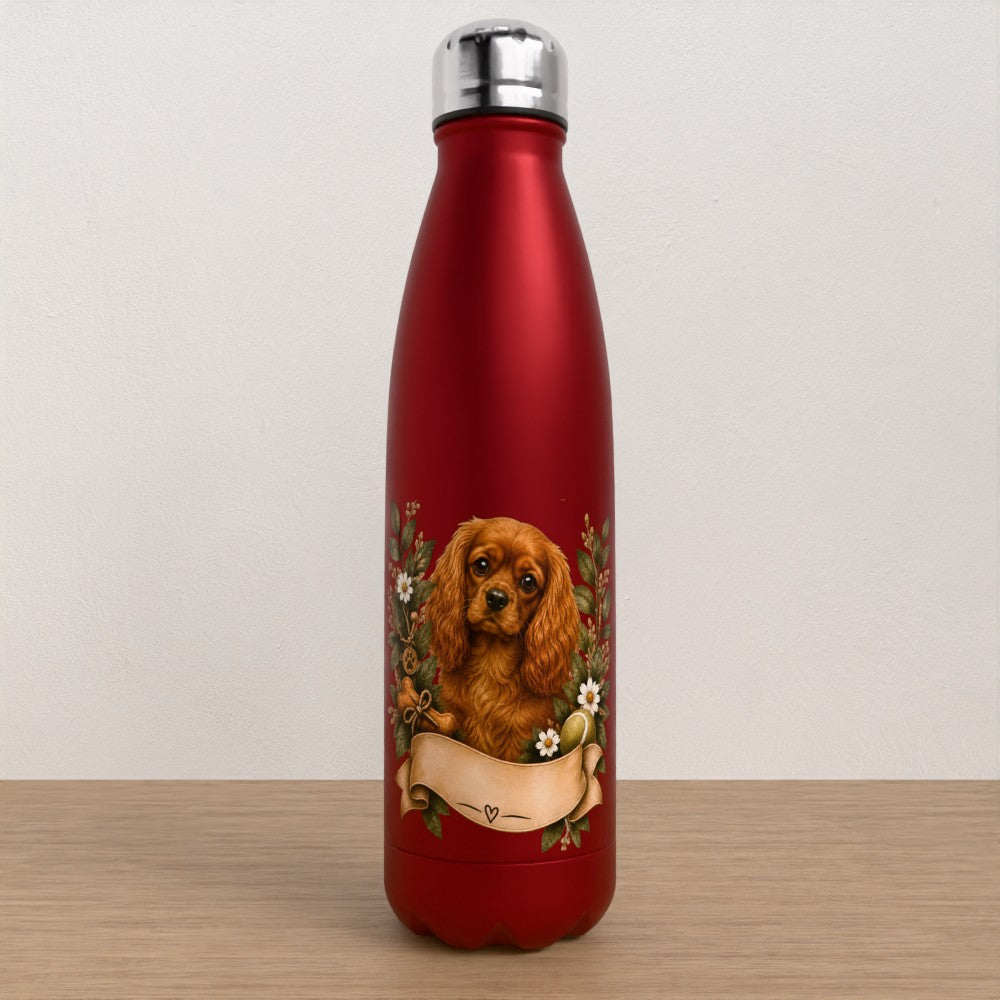 Personalised King Charles spaniel water bottle