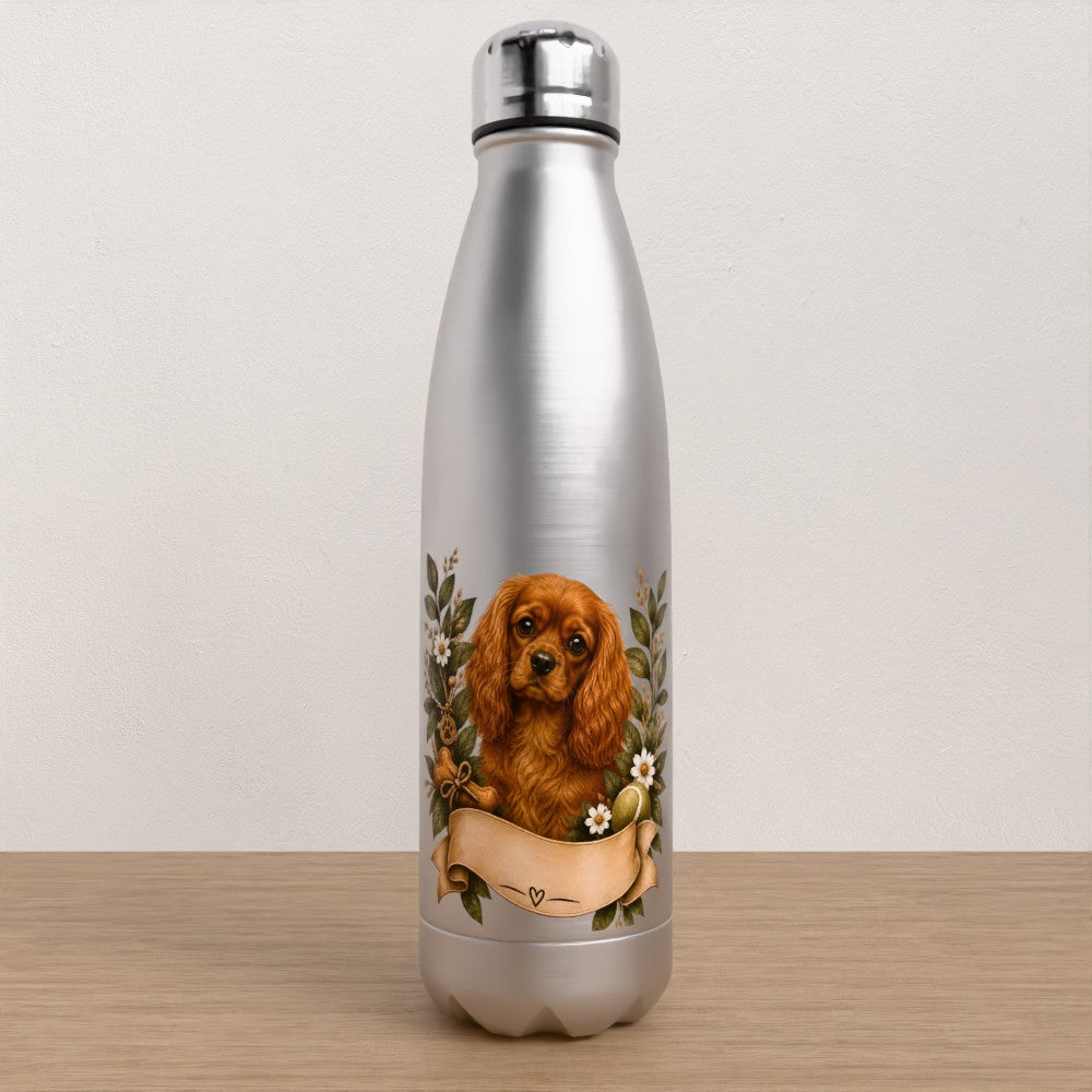 Personalised King Charles spaniel water bottle