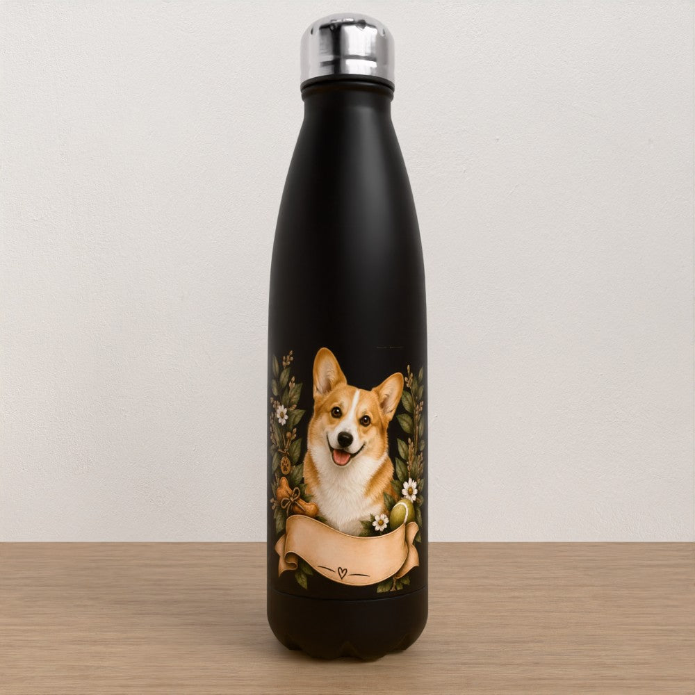 Personalised Corgi water bottle