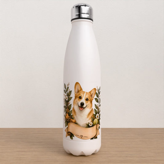 Personalised Corgi water bottle