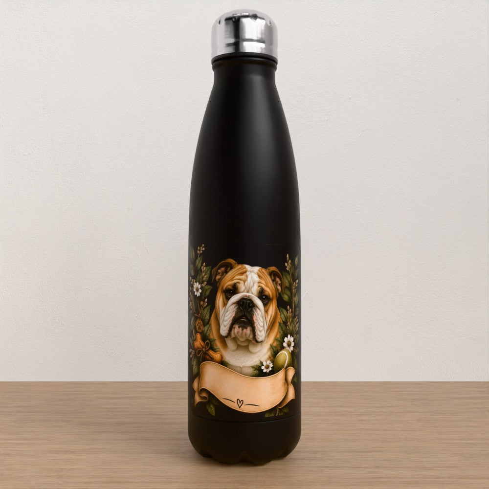 Personalised British bulldog water bottle