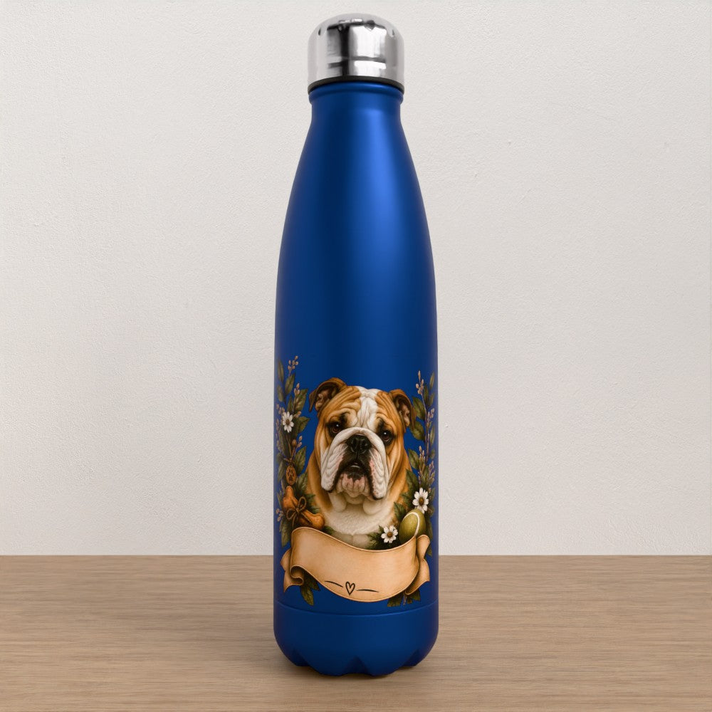 Personalised British bulldog water bottle