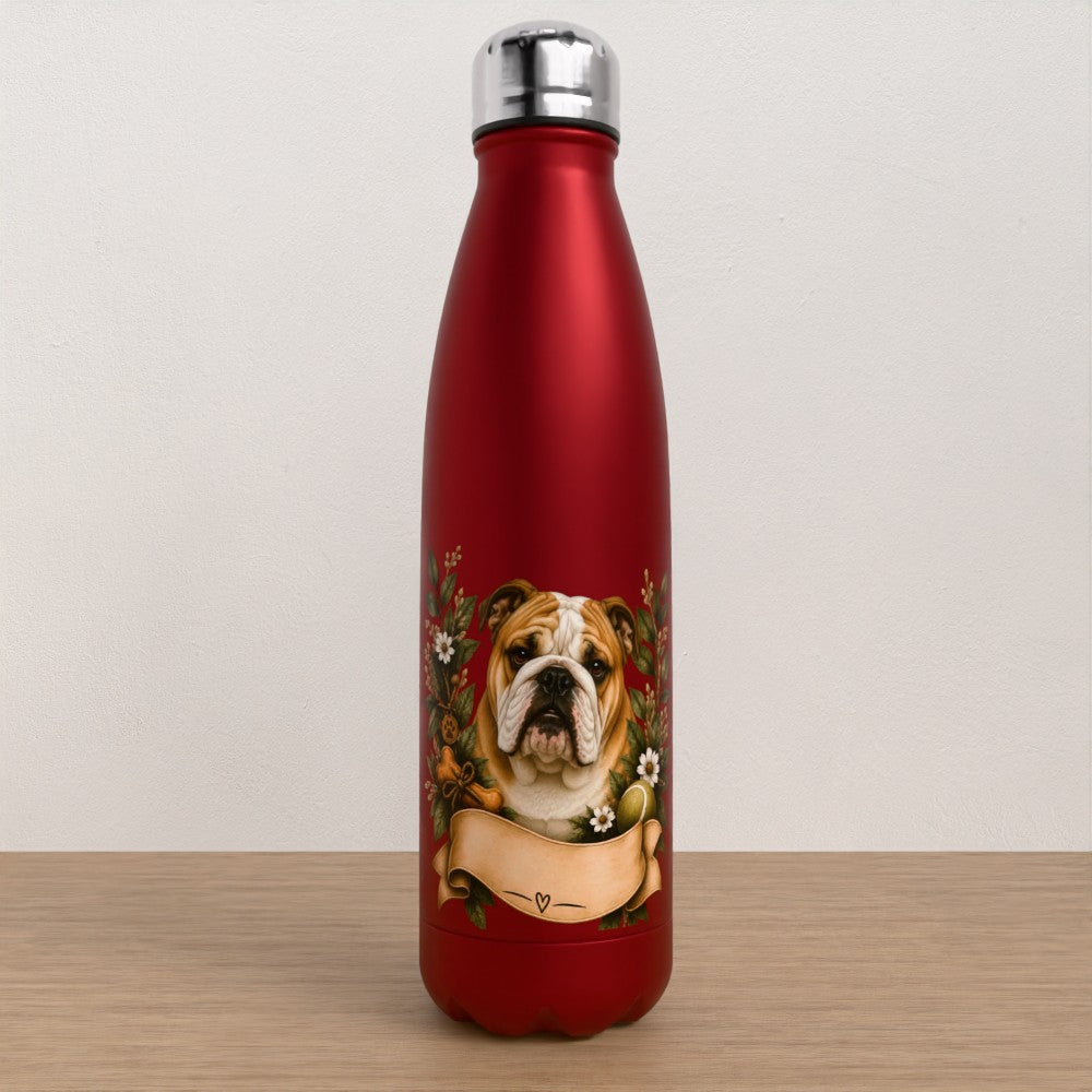 Personalised British bulldog water bottle