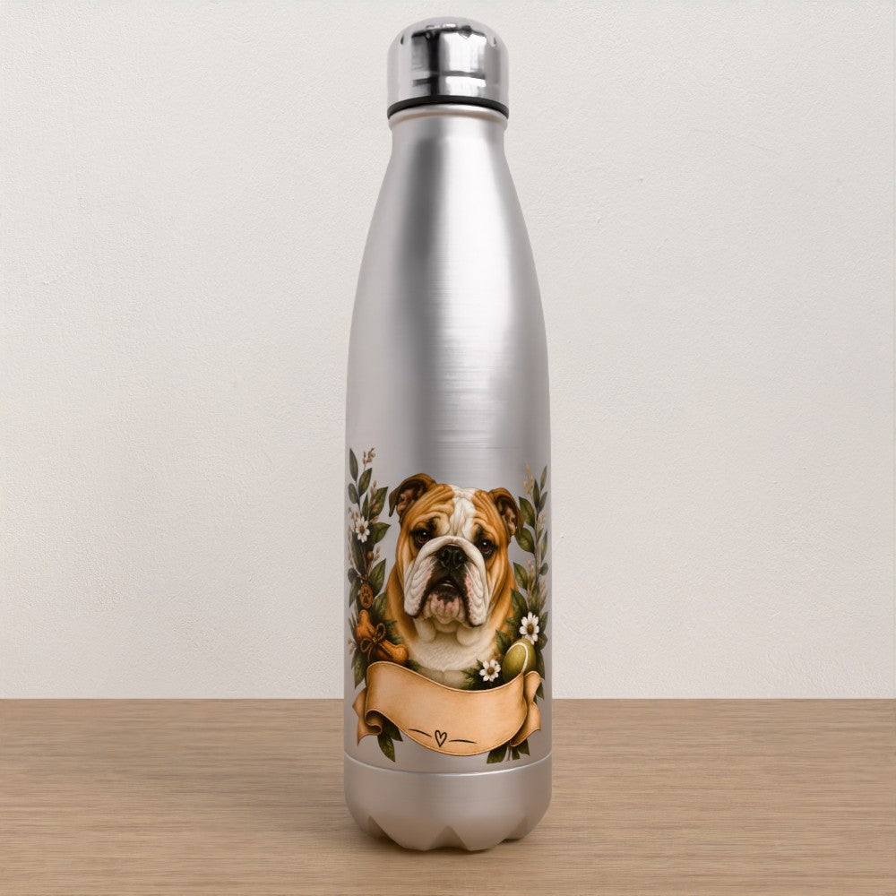Personalised British bulldog water bottle