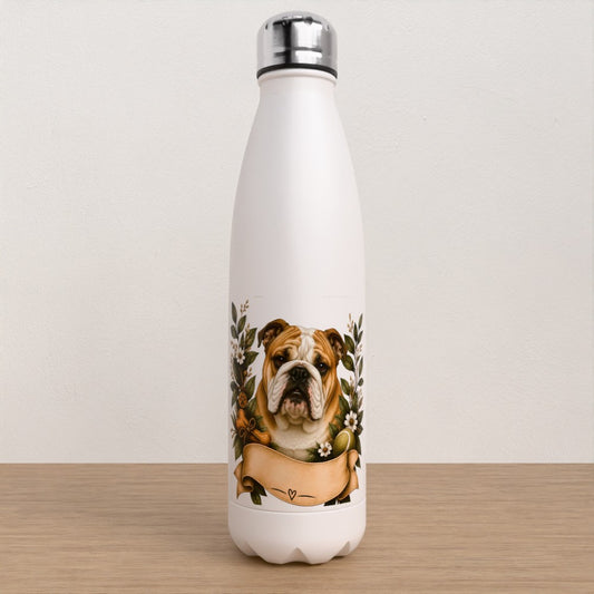 Personalised British bulldog water bottle