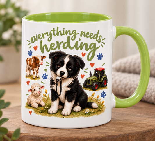 Personalised Border collie mug | choose coat & handle/interiour colour