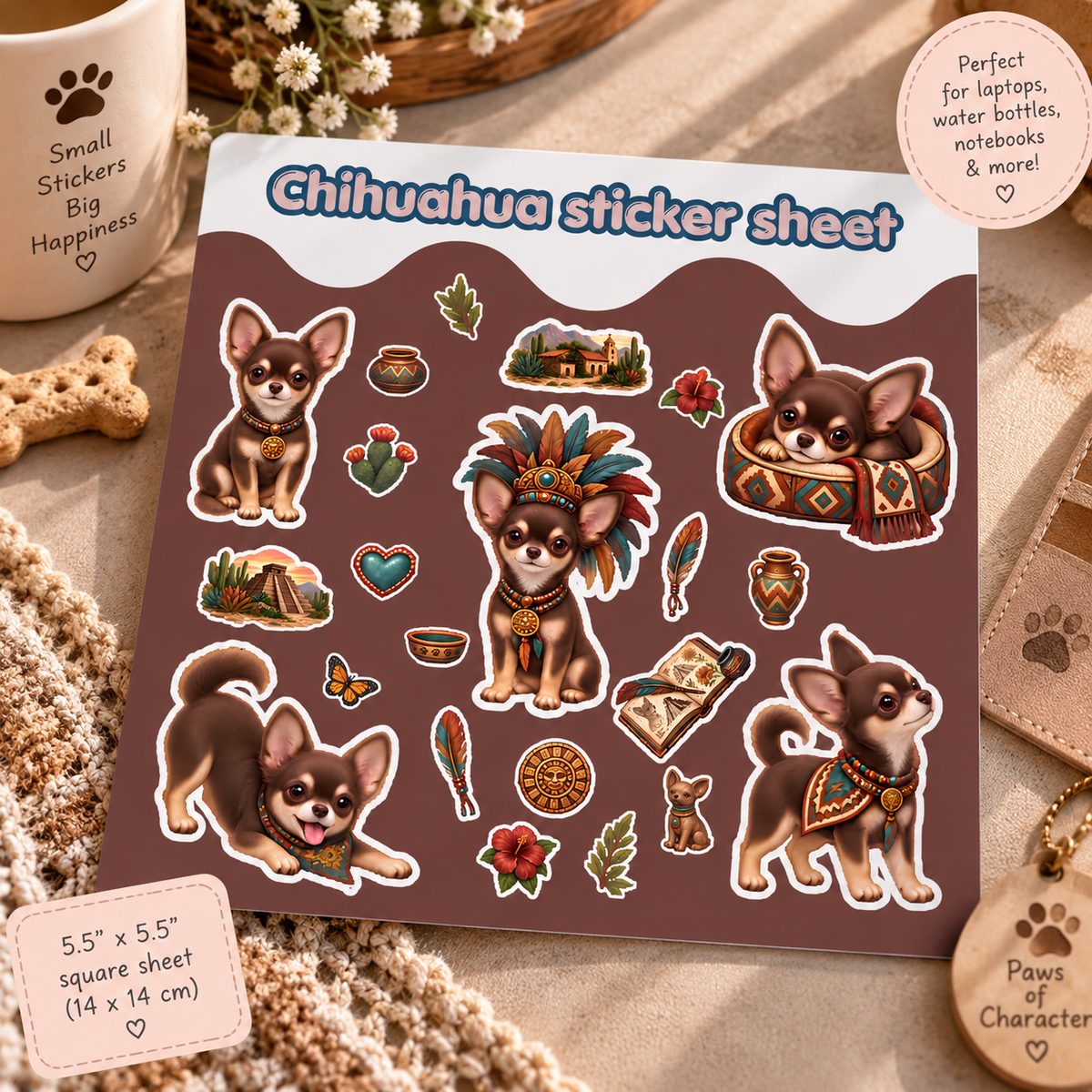 Premium Chihuahua vinyl kiss-cut stickers
