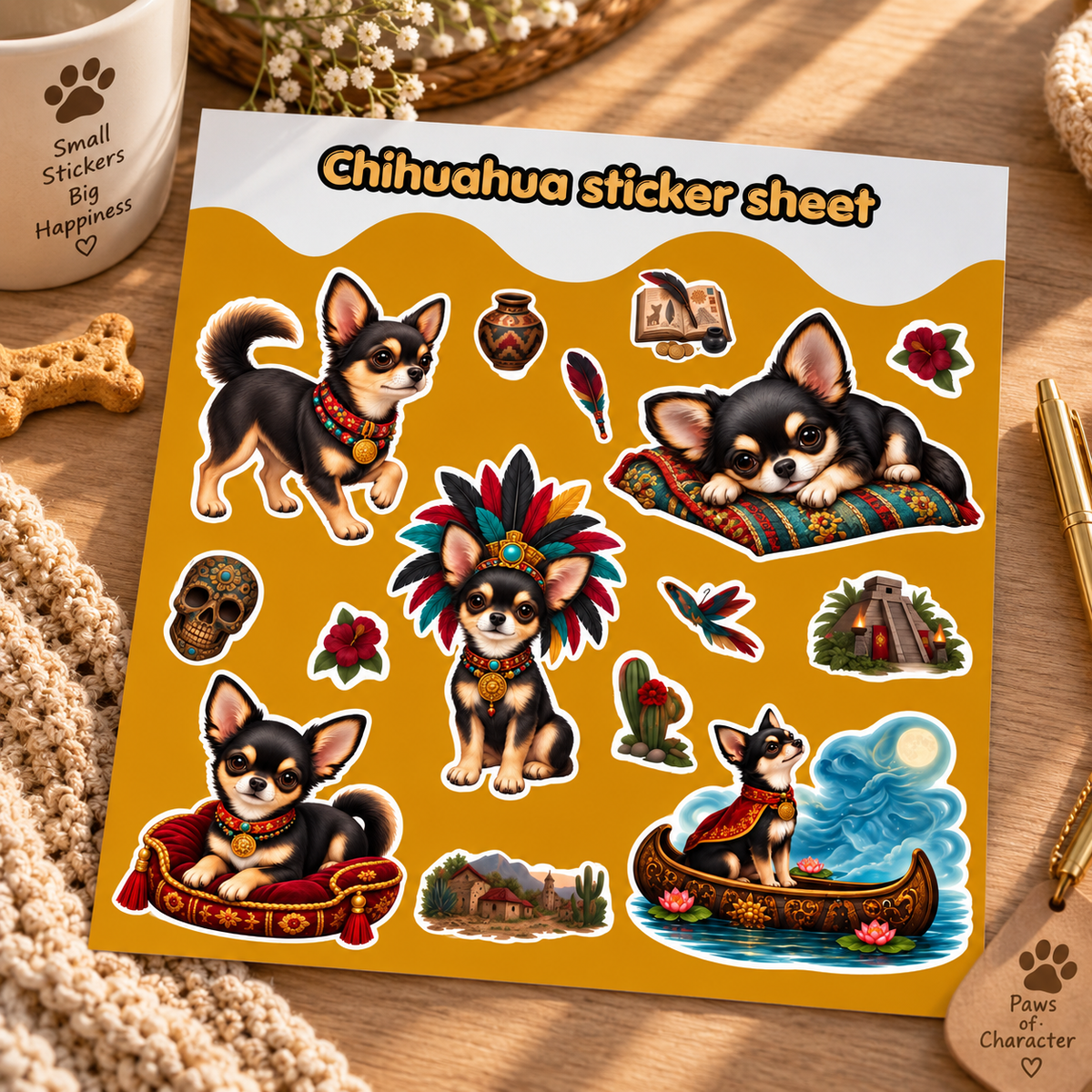 Premium Chihuahua vinyl kiss-cut stickers
