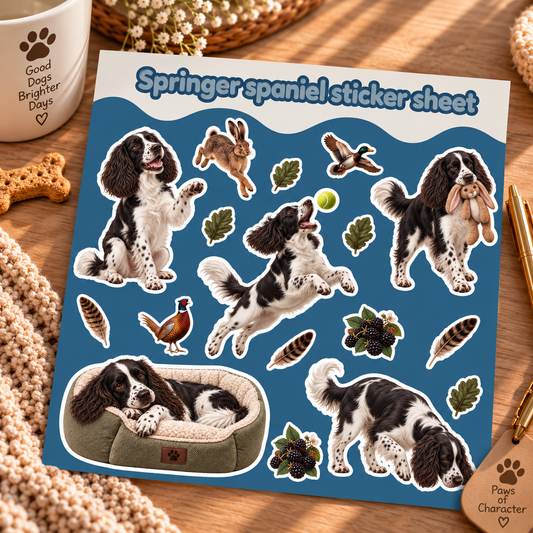 Premium Spaniel vinyl kiss-cut stickers