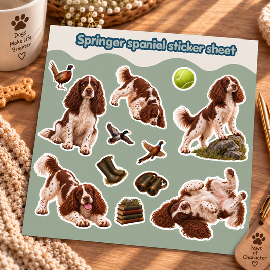Premium Spaniel vinyl kiss-cut stickers