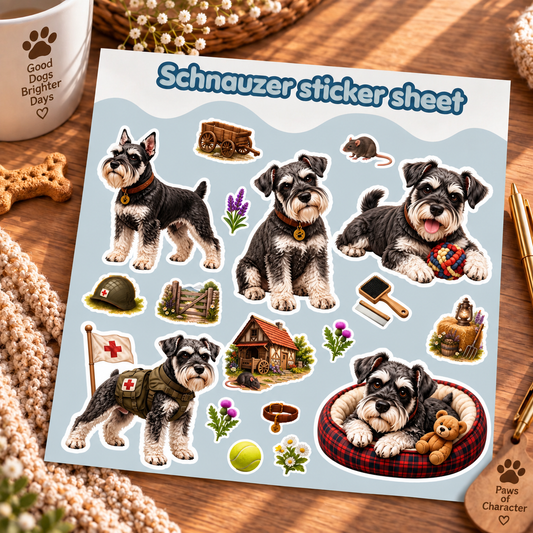 Premium Schnauzer vinyl kiss-cut stickers