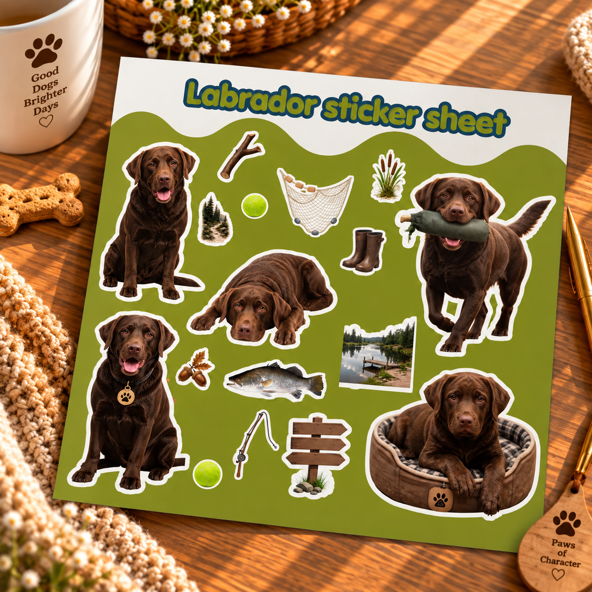 Premium Labrador vinyl kiss-cut stickers