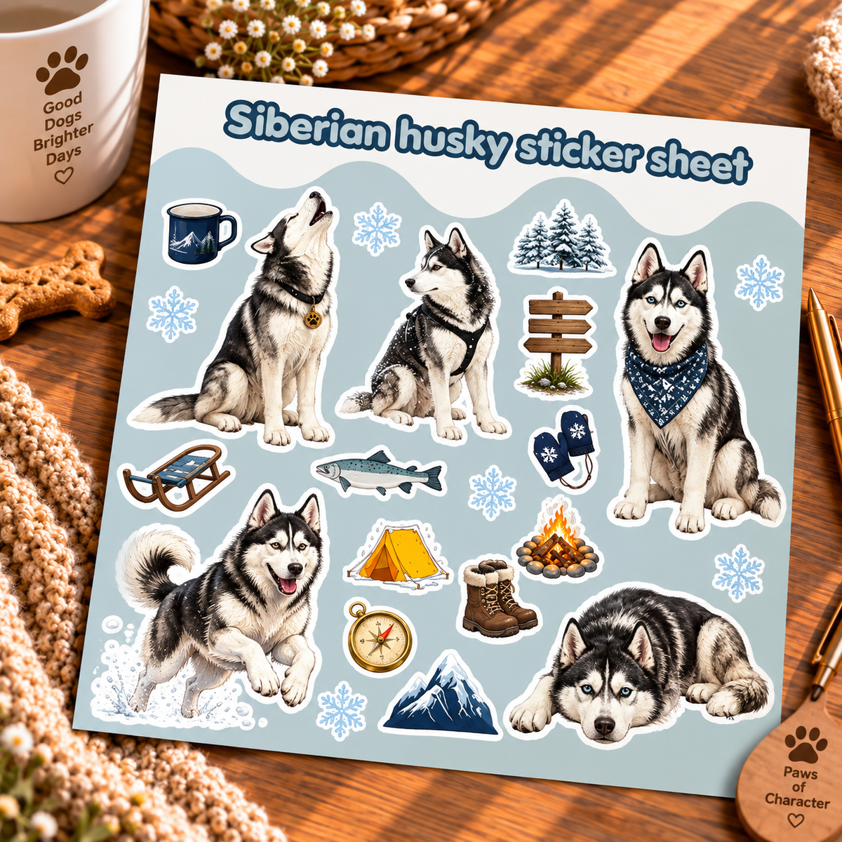 Premium Husky vinyl kiss-cut stickers
