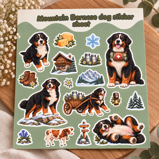 Premium Bernese mountain dog vinyl kiss-cut stickers